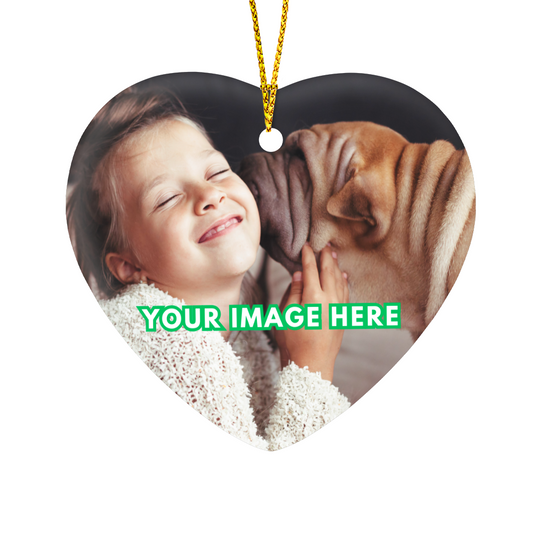 Christmas Heart Ornament - Personalized Photo